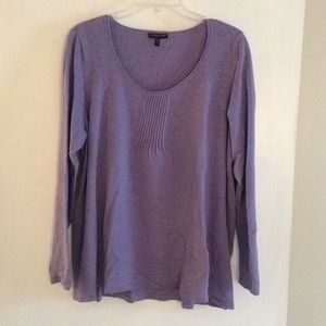 Lavender scoop neck sweater. Eileen Fisher.
